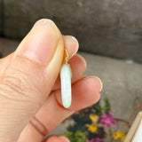 A-Grade Natural Light Yellowish Green Jadeite Ancient Coin Donut Pendant No.172823