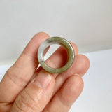 17.2mm A-Grade Natural Yellowish Green White Jadeite Archer Ring Band No. 161922