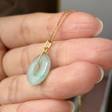 A-Grade Natural Moss On Snow Jadeite Ancient Coin Donut Pendant No.172820