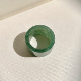 17.2mm A-Grade Natural Bluish Green Jadeite Archer Ring Band No. 161929