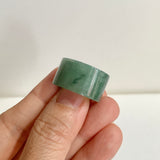 17.2mm A-Grade Natural Bluish Green Jadeite Archer Ring Band No. 161929