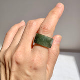 17.2mm A-Grade Natural Tri-Colour Jadeite Archer Ring Band No. 161933