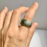 17.2mm A-Grade Natural Tri-Colour Jadeite Archer Ring Band No. 161933