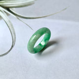18.1mm A-Grade Natural Imperial Green Jadeite Abacus Ring Band No.162352
