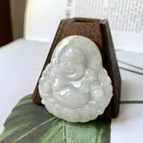 A-Grade Natural Lavender Green Jadeite Buddha Pendant No. 172288