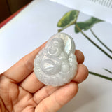 A-Grade Natural Lavender Green Jadeite Buddha Pendant No. 172288