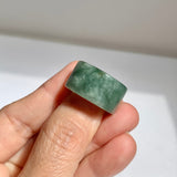 17mm A-Grade Natural Bluish Green Jadeite Archer Ring Band No. 161439