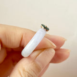 18.1mm A-Grade Natural Jadeite Joseon Dynasty Ring (Cherry Blossom) No.162556