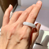 19.1mm A-Grade Natural Light Lavender Green Jadeite Ring Band No.161786