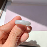 19.1mm A-Grade Natural Light Lavender Green Jadeite Ring Band No.161786