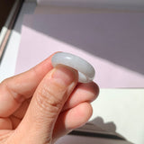 19.1mm A-Grade Natural Light Lavender Green Jadeite Ring Band No.161786