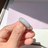 19.1mm A-Grade Natural Light Lavender Green Jadeite Ring Band No.161786