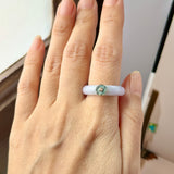 18.1mm A-Grade Natural Jadeite Joseon Dynasty Ring (Cherry Blossom) No.162558