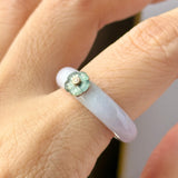 18.1mm A-Grade Natural Jadeite Joseon Dynasty Ring (Cherry Blossom) No.162558