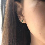 Icy A-Grade Natural Imperial Green Jadeite Earring Studs (Princess Belle) No. 180715
