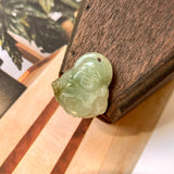 A-Grade Natural Yellowish Bluish Green Jadeite Buddha Pendant No. 220161