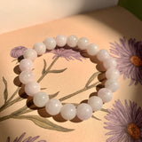 8.8mm A-Grade Natural Lilac Jadeite Beaded Bracelet No. 220564