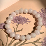 8.8mm A-Grade Natural Lilac Jadeite Beaded Bracelet No. 220564