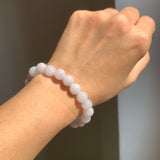 8.8mm A-Grade Natural Lilac Jadeite Beaded Bracelet No. 220564