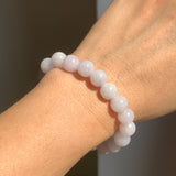 8.8mm A-Grade Natural Lilac Jadeite Beaded Bracelet No. 220564