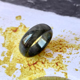 18.1mm A-Grade Natural Black Jadeite Ring Band No. 162377