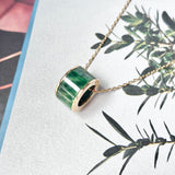 A-Grade Imperial Green Jadeite Gold Rim Barrel No.172183
