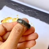18.1mm A-Grade Natural Black Jadeite Ring Band No. 162377