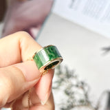 A-Grade Imperial Green Jadeite Gold Rim Barrel No.172183