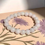 8.8mm A-Grade Natural Lilac Jadeite Beaded Bracelet No. 220563