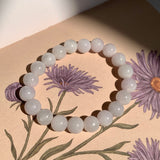 8.8mm A-Grade Natural Lilac Jadeite Beaded Bracelet No. 220563