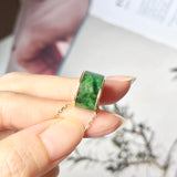 A-Grade Imperial Green Jadeite Gold Rim Barrel No.172183