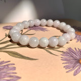 8.8mm A-Grade Natural Lilac Jadeite Beaded Bracelet No. 220563