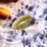 SOLD OUT: 17.7mm A-Grade Natural Yellowish Green Jadeite Ring Band No. 161432