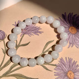 8.8mm A-Grade Natural Lilac Jadeite Beaded Bracelet No. 220563