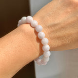 8.8mm A-Grade Natural Lilac Jadeite Beaded Bracelet No. 220563