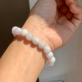8.8mm A-Grade Natural Lilac Jadeite Beaded Bracelet No. 220563