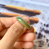17.7mm A-Grade Natural Yellowish Green Jadeite Ring Band No. 161432