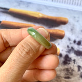 SOLD OUT: 17.7mm A-Grade Natural Yellowish Green Jadeite Ring Band No. 161432