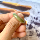 SOLD OUT: 17.7mm A-Grade Natural Yellowish Green Jadeite Ring Band No. 161432