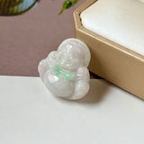 A-Grade Natural Lavender Green Jadeite Buddha Pendant No.170692