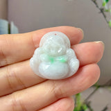 A-Grade Natural Lavender Green Jadeite Buddha Pendant No.170692
