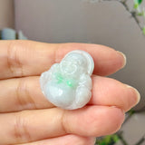A-Grade Natural Lavender Green Jadeite Buddha Pendant No.170692