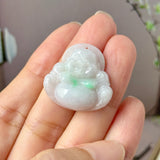 A-Grade Natural Lavender Green Jadeite Buddha Pendant No.170692