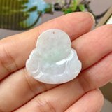 A-Grade Natural Lavender Green Jadeite Buddha Pendant No.170692