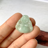 A-Grade Natural Light Green Jadeite Buddha Pendant No. 220473