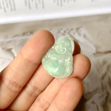 A-Grade Natural Light Green Jadeite Buddha Pendant No. 220163