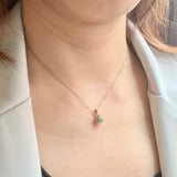 A-Grade Green Jadeite Donut Pendant (Lilac Flower) No.172179