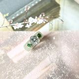 16.1mm A-Grade Natural Jadeite Joseon Dynasty Plum Blossom Ring (Maehwa) No.162436