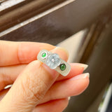 16.1mm A-Grade Natural Jadeite Joseon Dynasty Plum Blossom Ring (Maehwa) No.162436