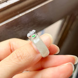 16.1mm A-Grade Natural Jadeite Joseon Dynasty Plum Blossom Ring (Maehwa) No.162436